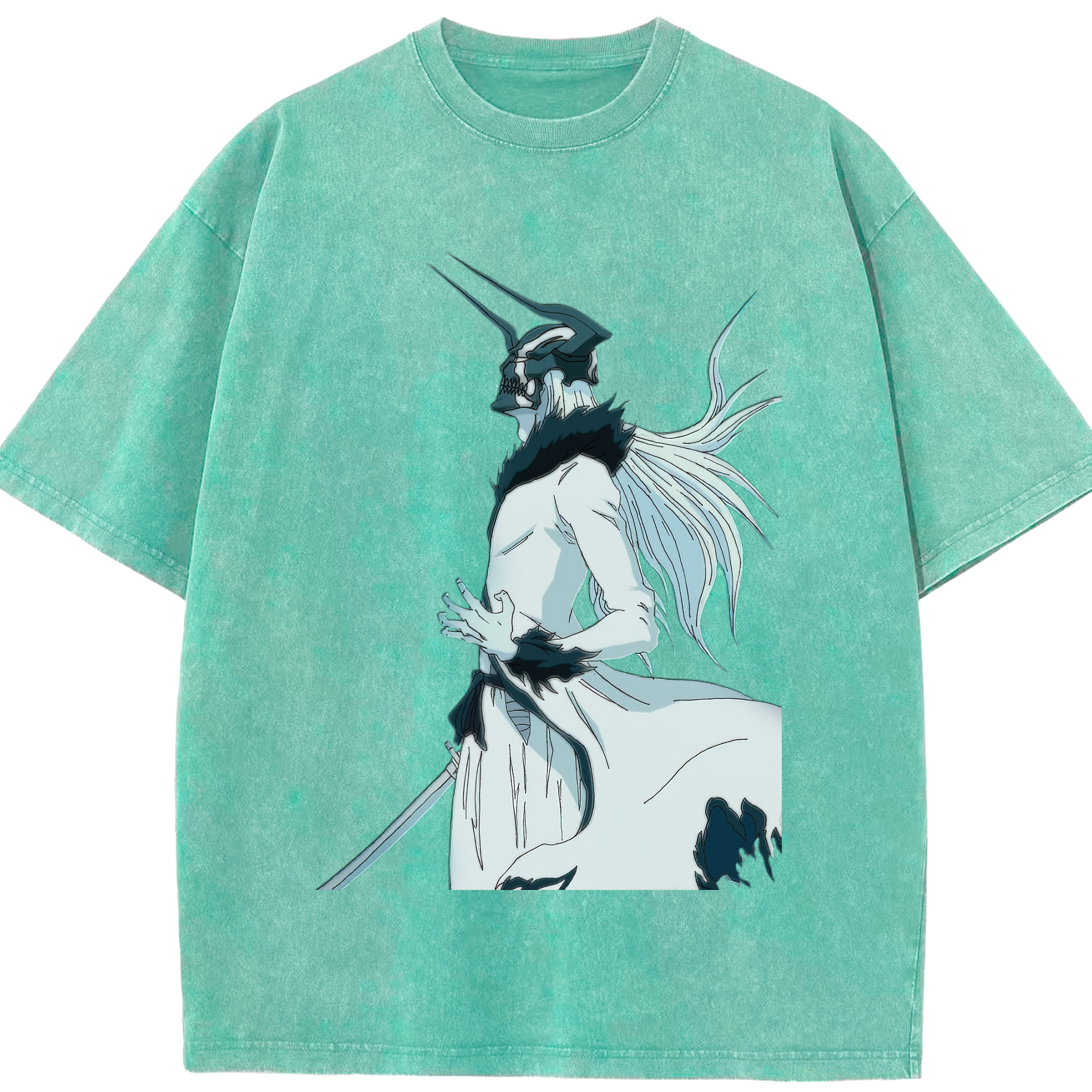 （画像用） ブリーチ 黒崎一護（くろさき いちご）BLEACH Kurosaki Ichigo 綿100% ヴィンテージ風 半袖Tシャツ（フロントプリント）